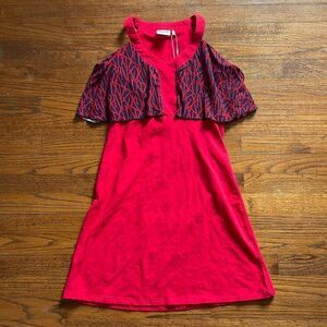 Vera Fishbaugh Red and Navy Dress NWT